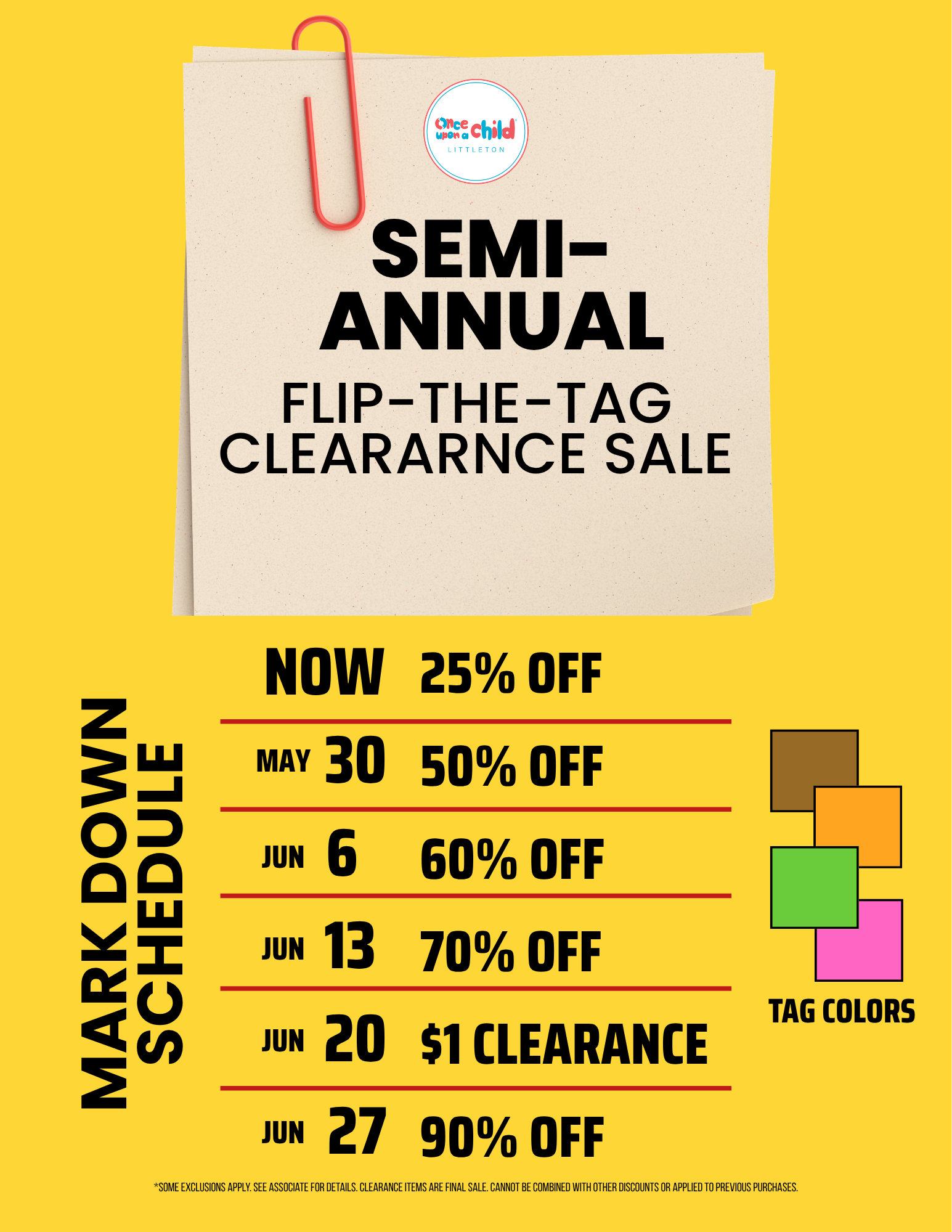 Clearance Schedule